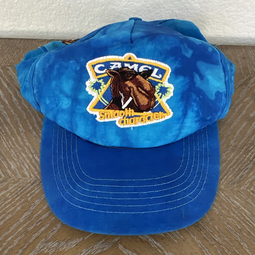 Vintage Camel Smooth Character Hat Cap‎ - Blue Tie Dye - Tobacco Advertising
